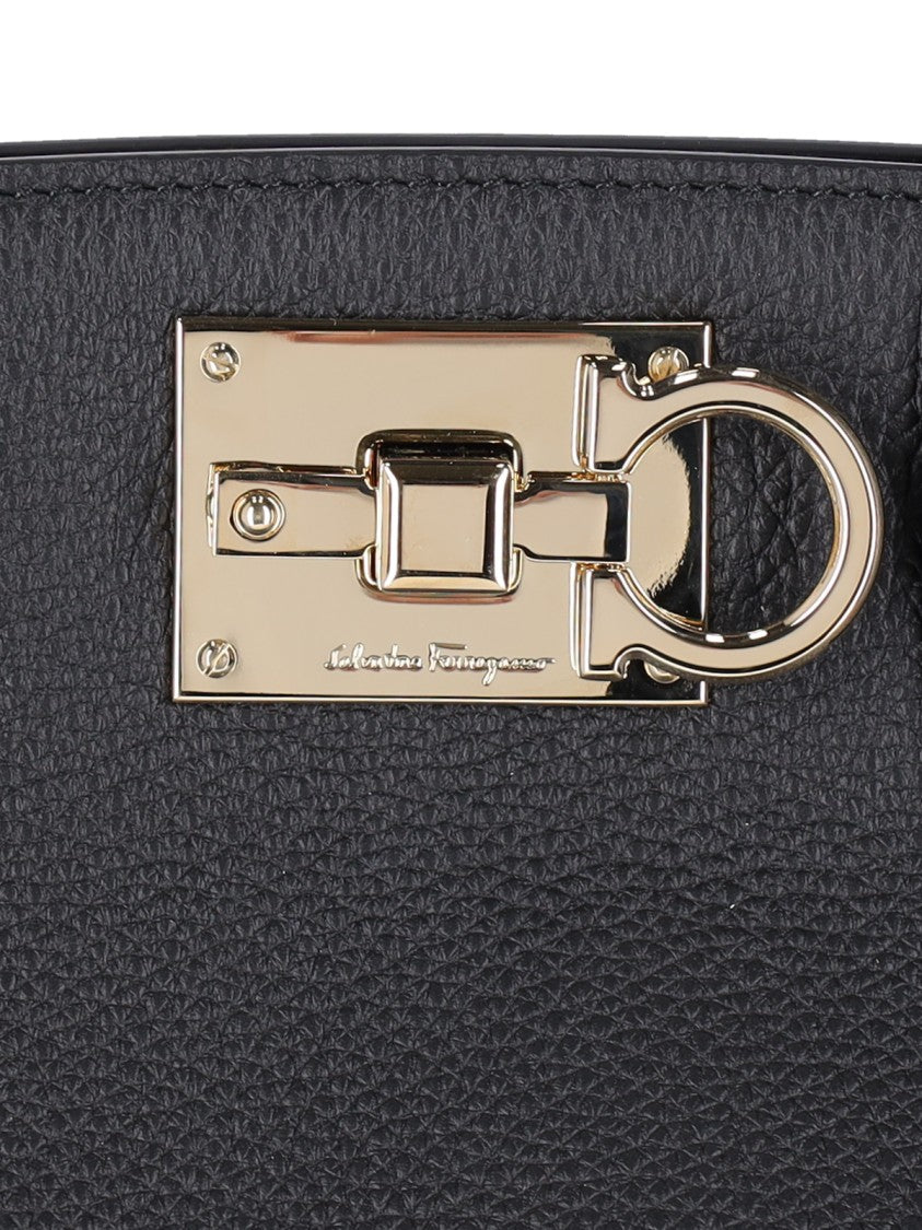 Ferragamo Medium 'Studio' Handbag – Black