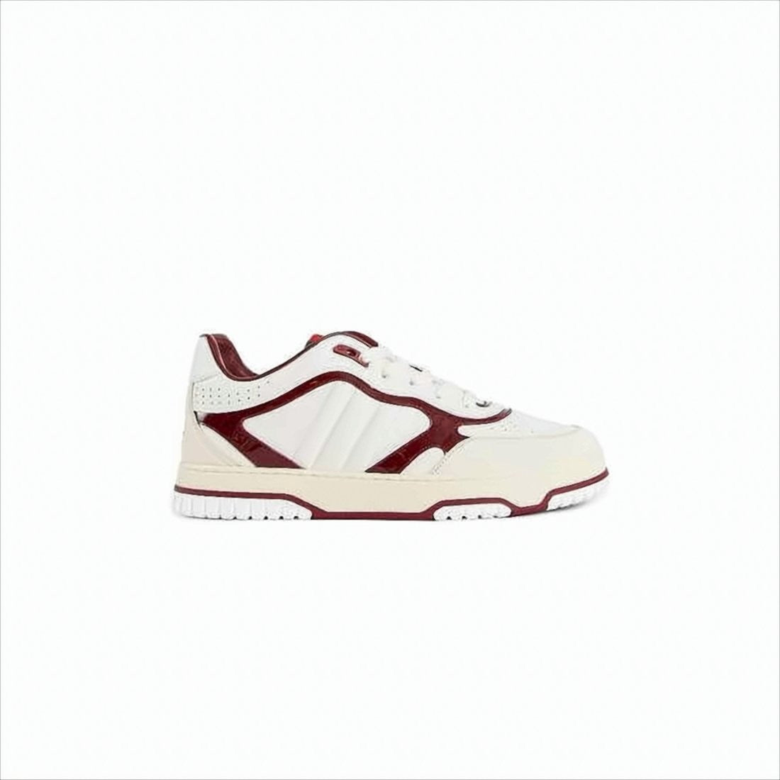 Gucci Low-Top Sneakers With Burgundy Patent Overlays