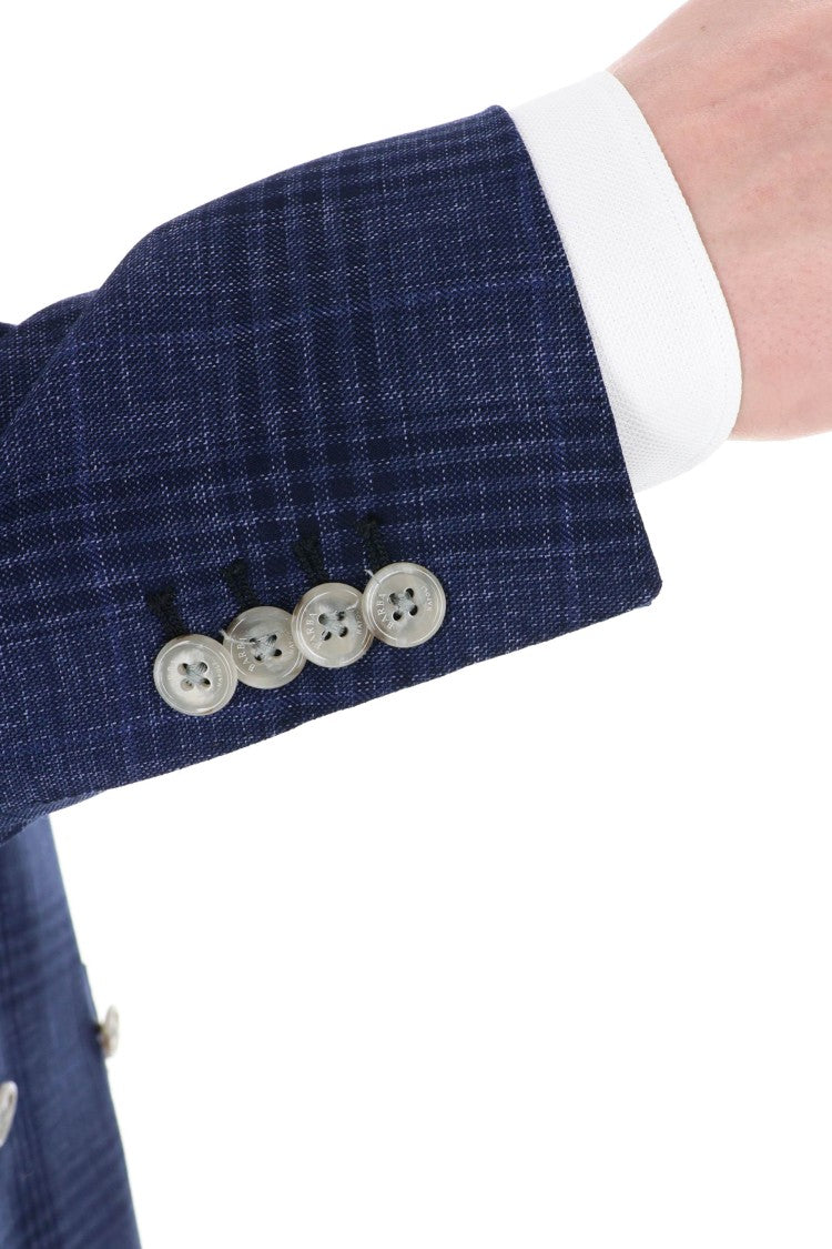 Barba Prince Of Wales Double-Breasted Virgin Wool Tailored Jacket