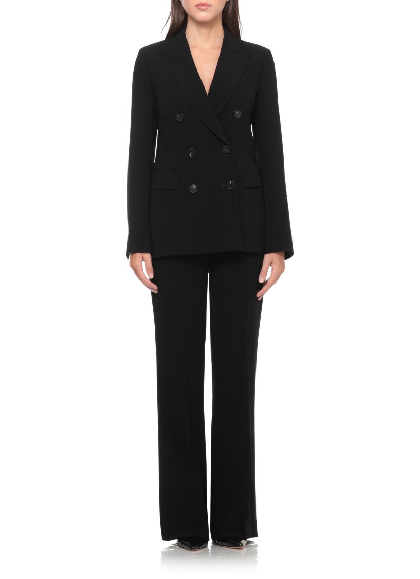 Alberto Biani Black Double-Breasted Classic Lapel Structured Jacket