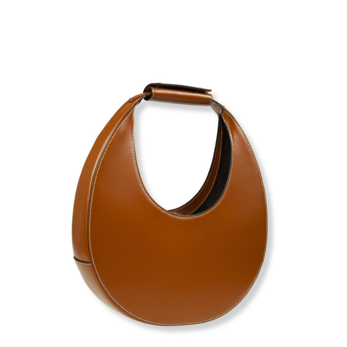 Staud Crescent-Shaped Leather Shoulder Bag With Removable Handle
