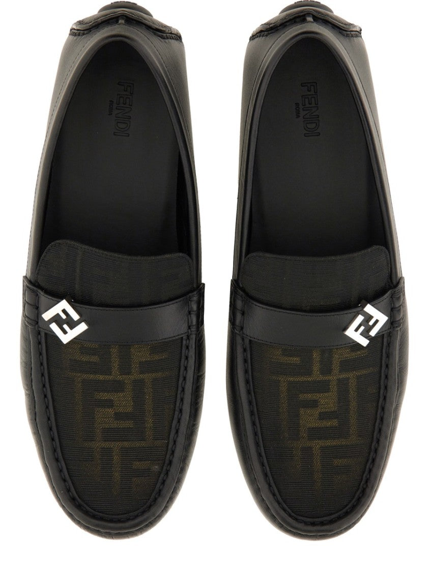 Fendi Ff Squared Driver Monogram Loafers