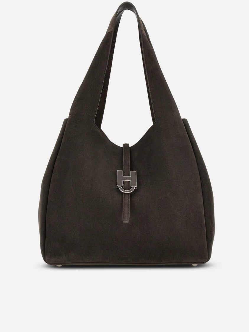 Hogan Brown Premium Soft Suede Tote Bag