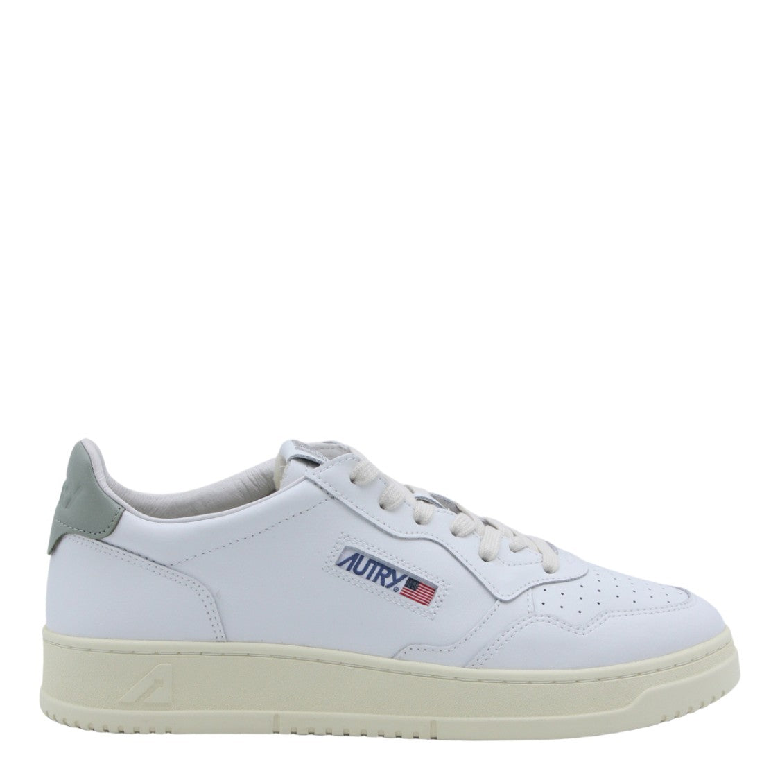 Autry White Leather Low-Top Sneakers With Cream Sole