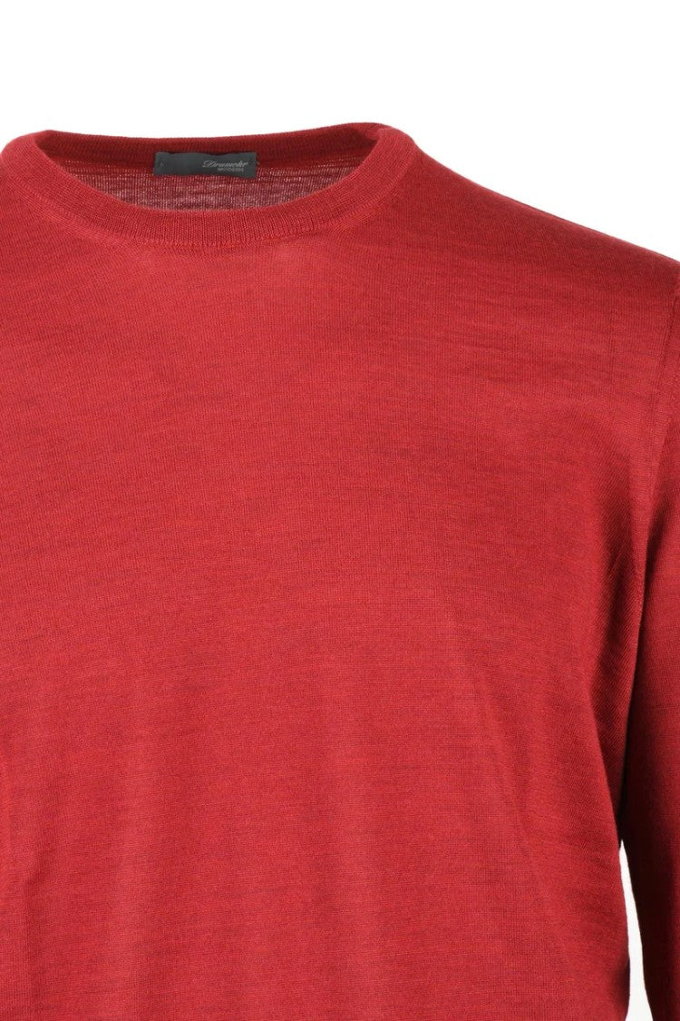 Drumohr Crew Neck Sweater Merino Wool - Red