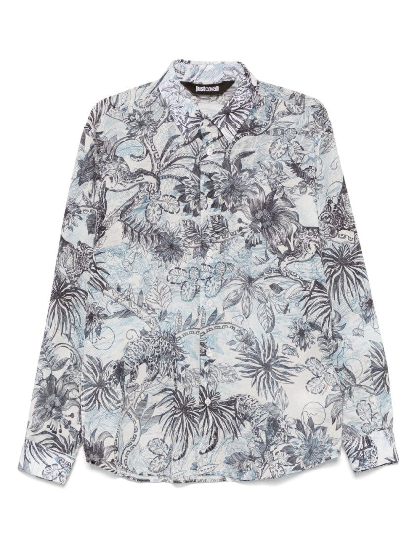 Just Cavalli Long-Sleeved Jungle Print Shirt