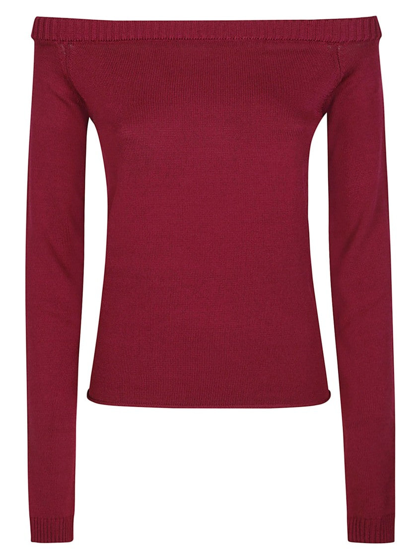 Iro Bulle Fitted Off-The-Shoulder Viscose-Blend Sweater