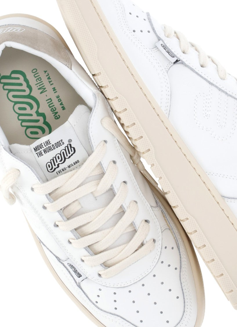 Evenu Equal White Suede Low-Top Sneakers