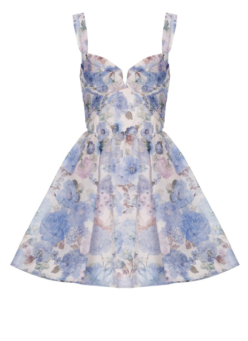 Zimmermann Rebellion Drape Dress With Floral Pattern And Fitted Bodice