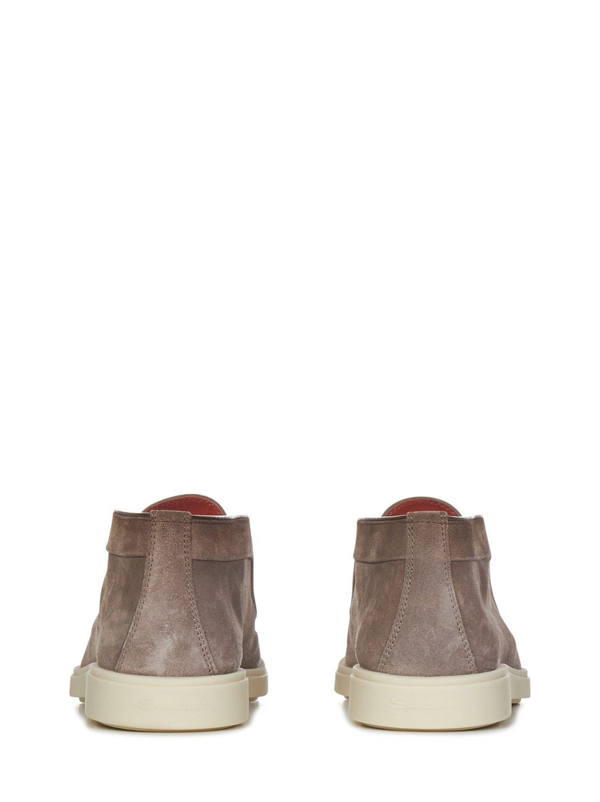 Santoni Beige Suede Boots