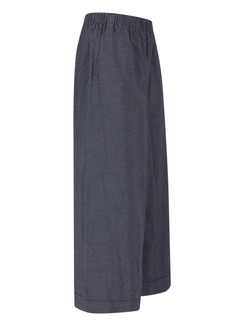 Daniela Gregis Grey Wide-Leg Cotton Pants