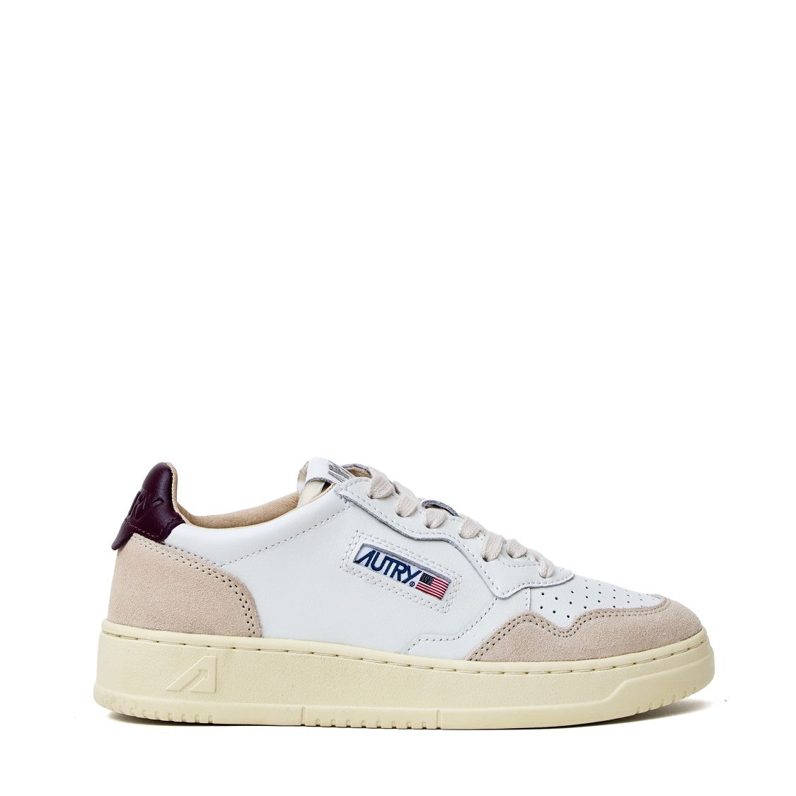 Autry White Fig Medalist Low Suede Sneakers