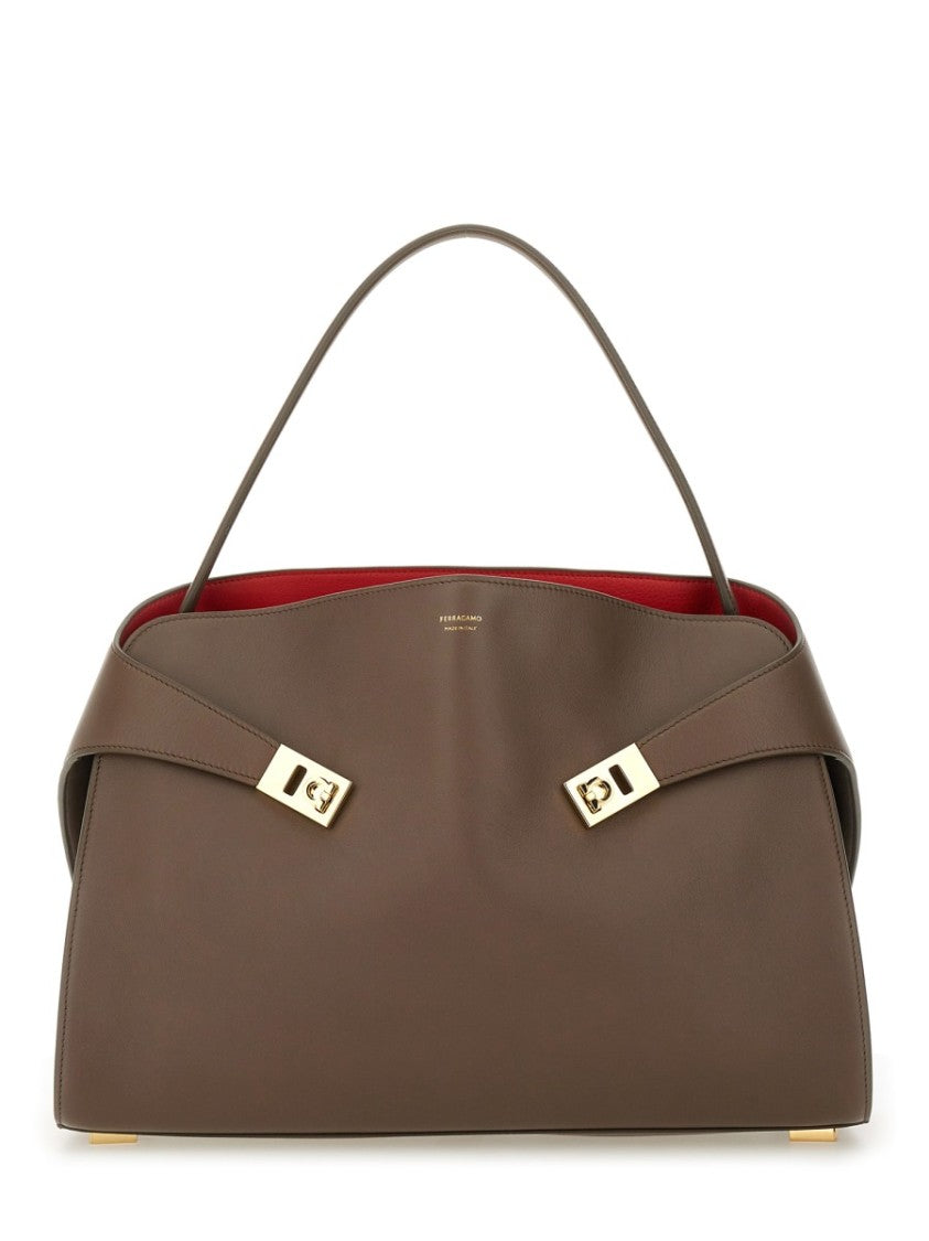Ferragamo Leather "Hug" Shoulder Bag