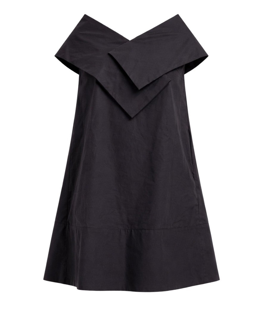Meimeij Black Cotton Mini Women’S Dress