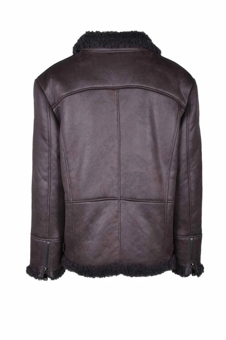 Cenere Faux Leather Jacket - Grey
