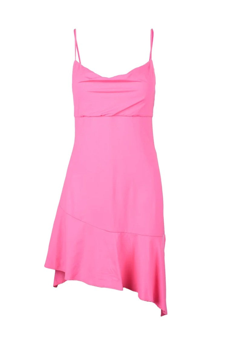 Semi Couture Pink Asymmetrical Polyamide Mini Dress