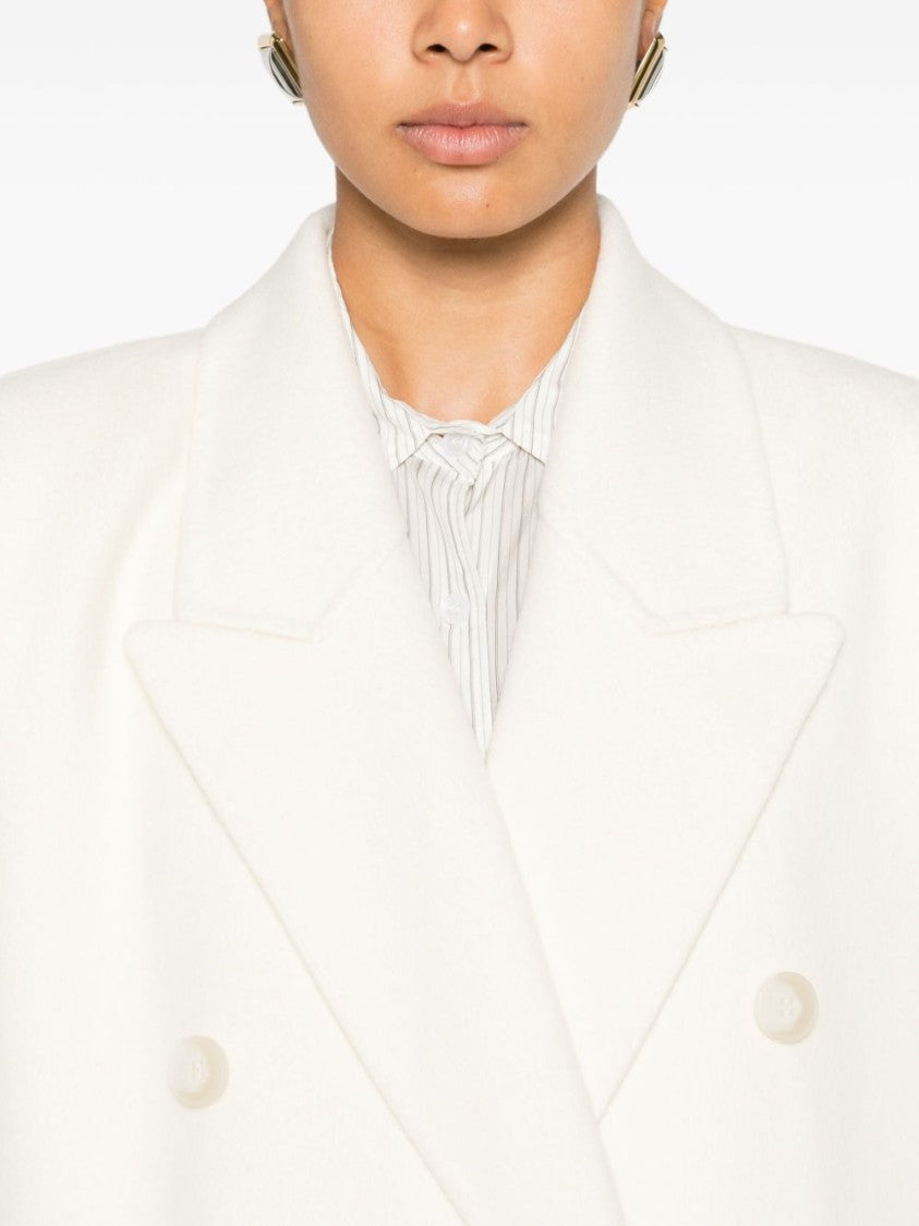 The Frankie Shop Long Double-Breasted Wide Lapel Coat