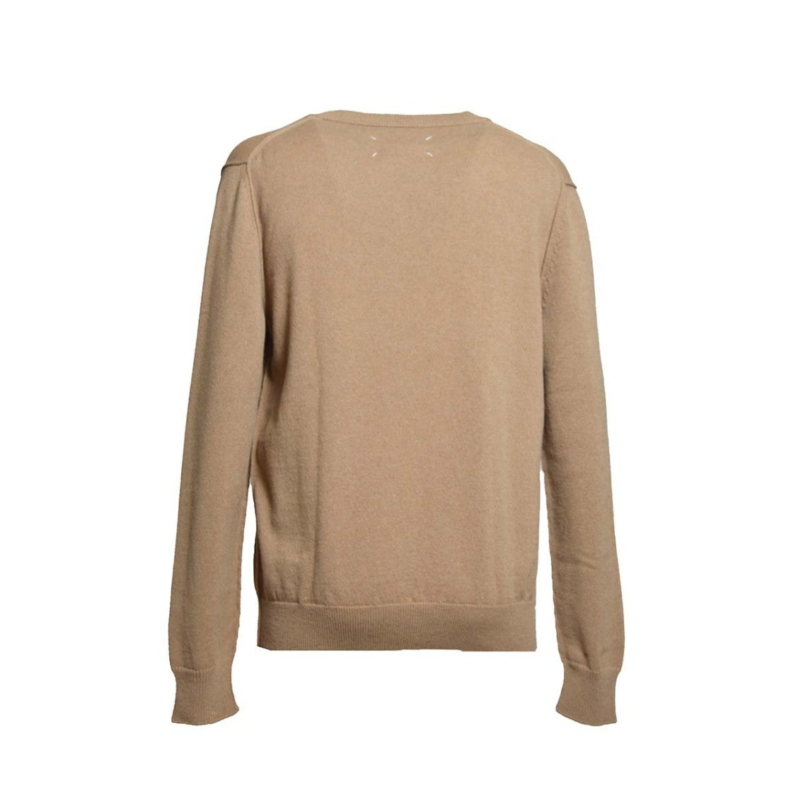 Maison Margiela Beige Wool V-Neck Sweater