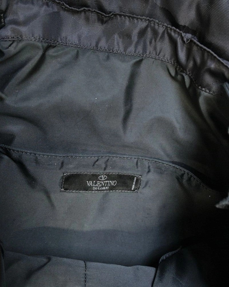 Valentino Black Camouflage Nylon Backpack