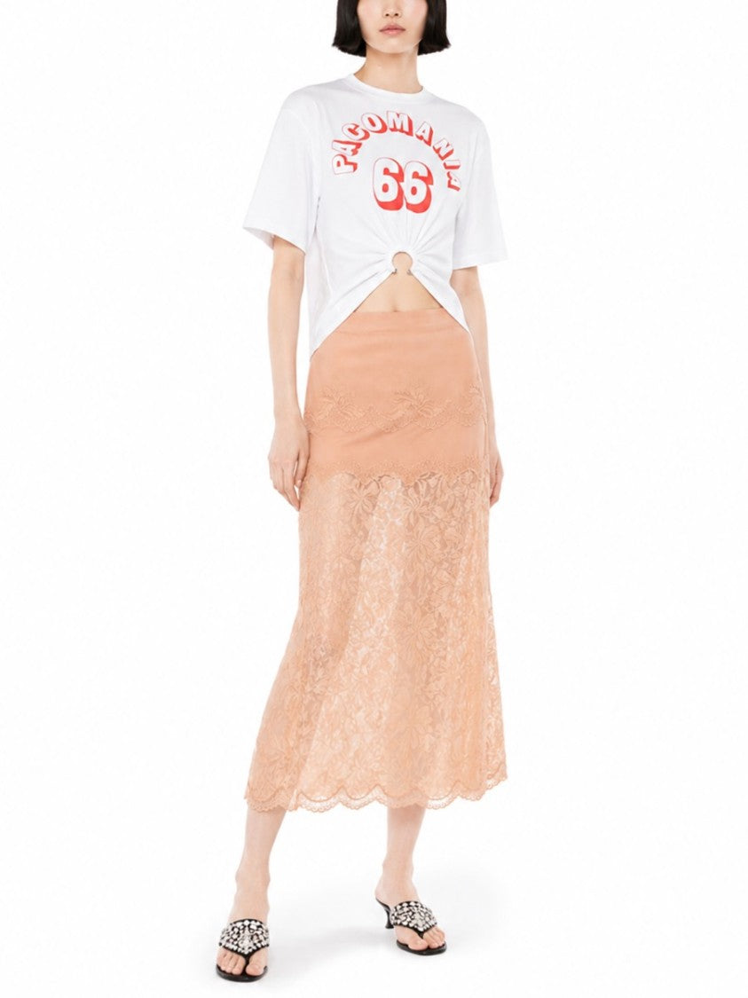 Rabanne Pizzo Lace Midi Skirt