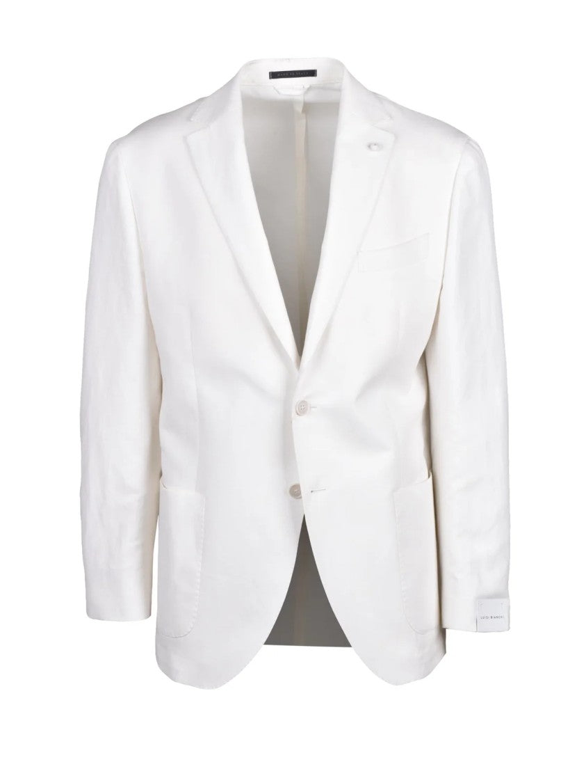 Luigi Bianchi Linen Cotton Jacket - White