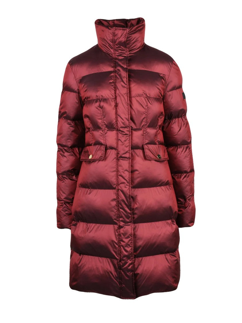 Pinko Red Nylon Zip Padded Down Jacket