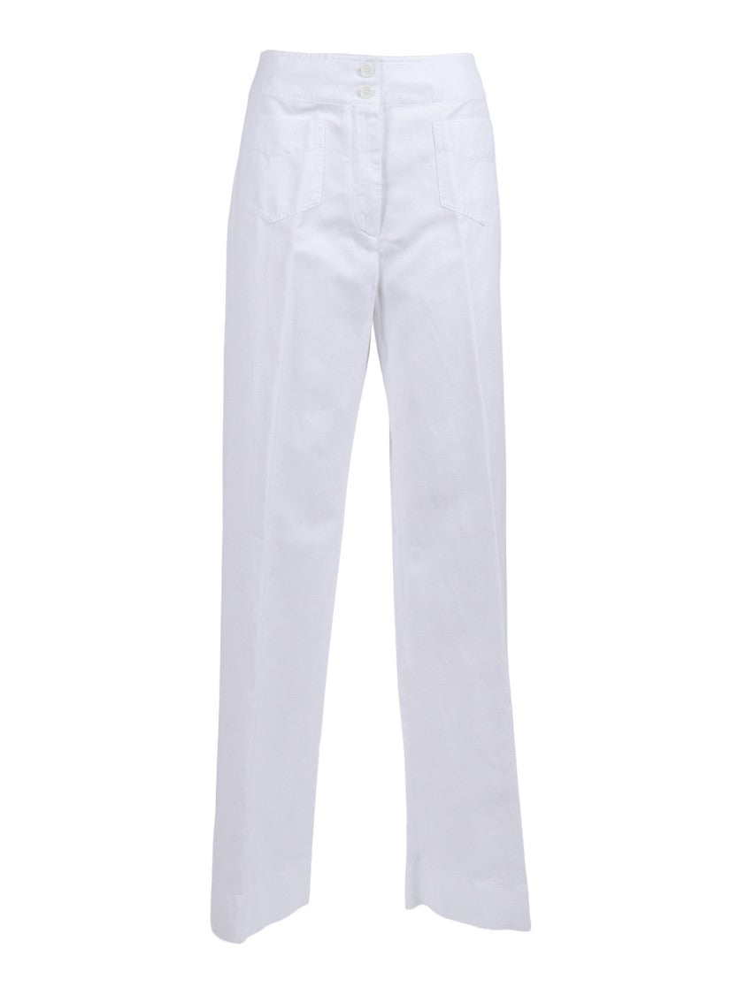 Aspesi Cotton Linen Lace Up Straight-Leg Pants
