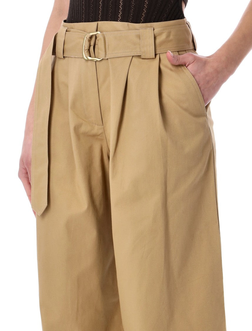 Sessùn Riva High Waisted Gabardine Belted Trousers