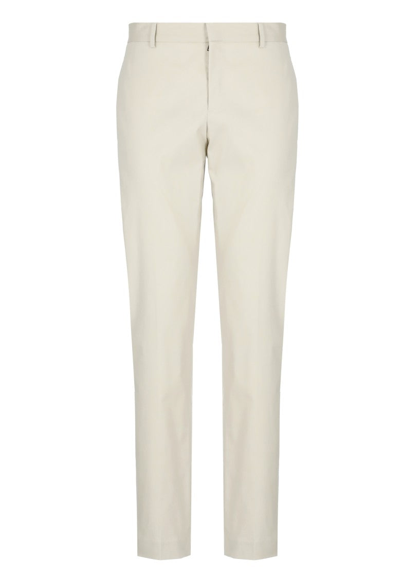 Pt Torino Beige Cotton Tailored Trousers