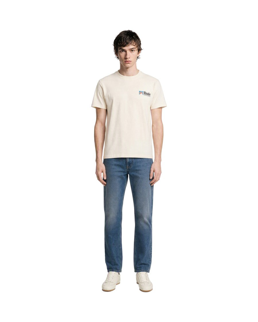 Rhude Oversized Ribbed Neckline Cotton Jersey T-Shirt