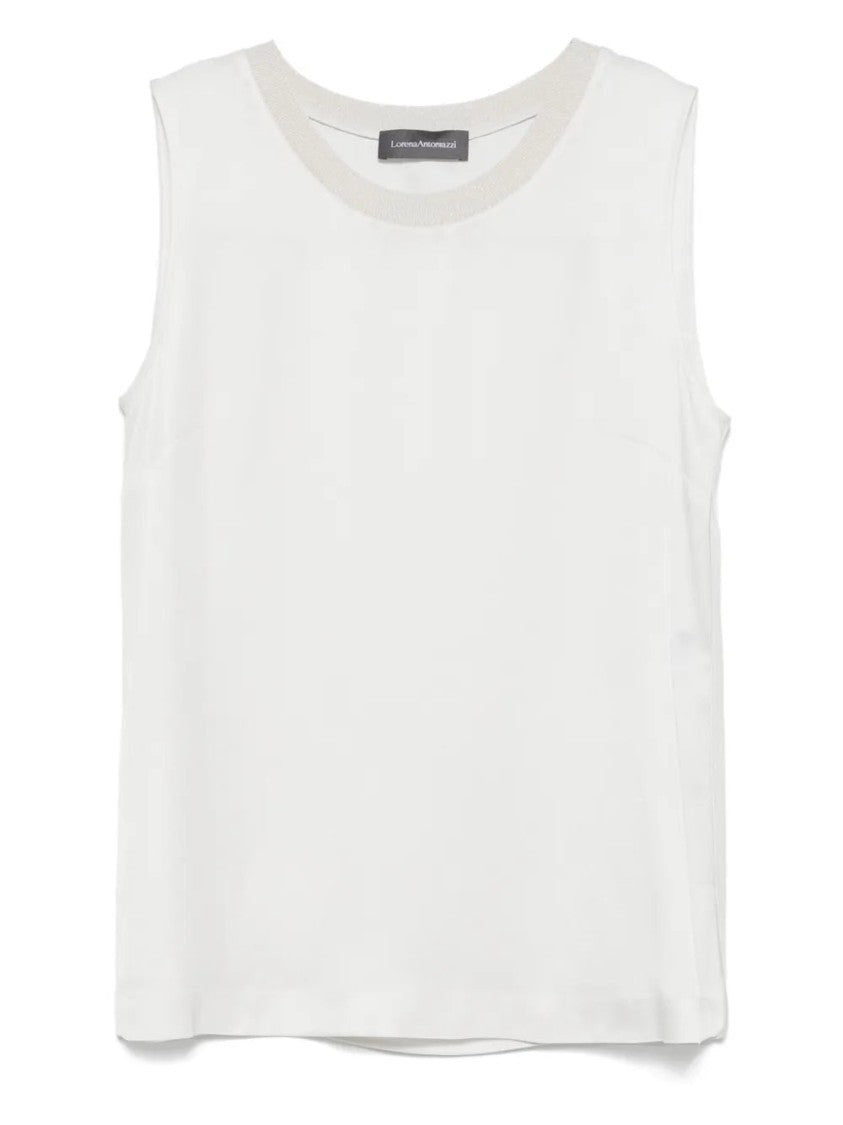 Lorena Antoniazzi Light Grey Satin Tank Top
