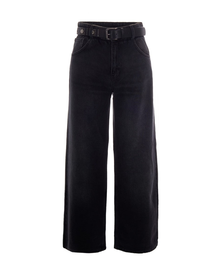 Liu Jo Black Candy Belt Stone Wash Flared Jeans