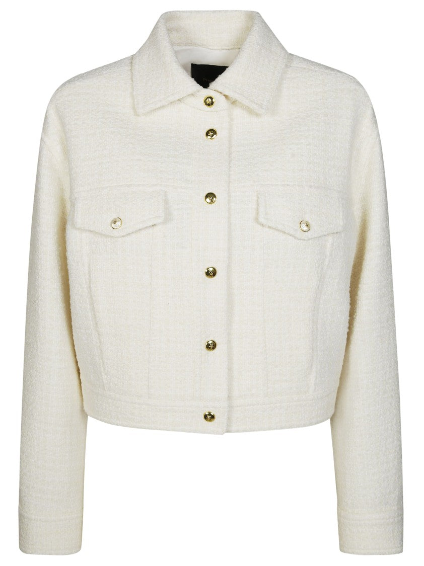 Pinko Textured Tweed Jacket With Golden Buttons