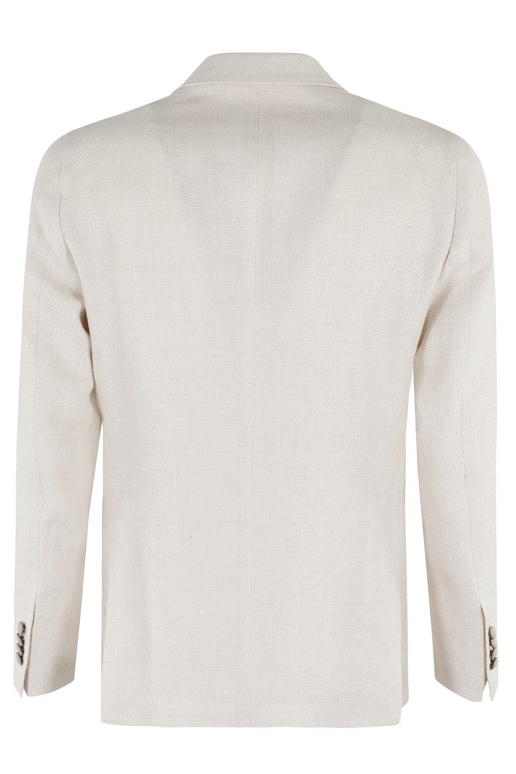 Tagliatore Double Breasted Button T9 Wool Linen Jacket