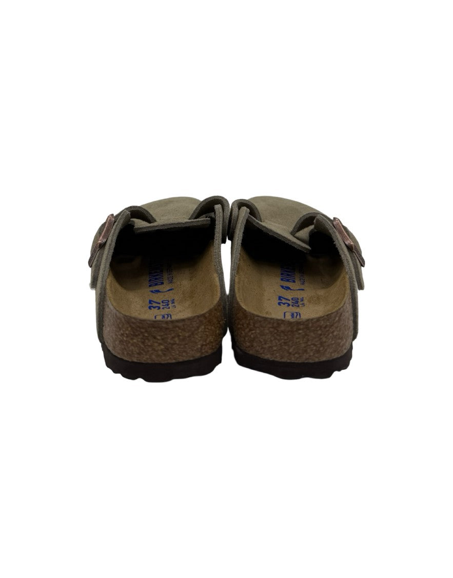 Birkenstock Suede-Like Upper Clogs With Adjustable Strap And Cork Footbed