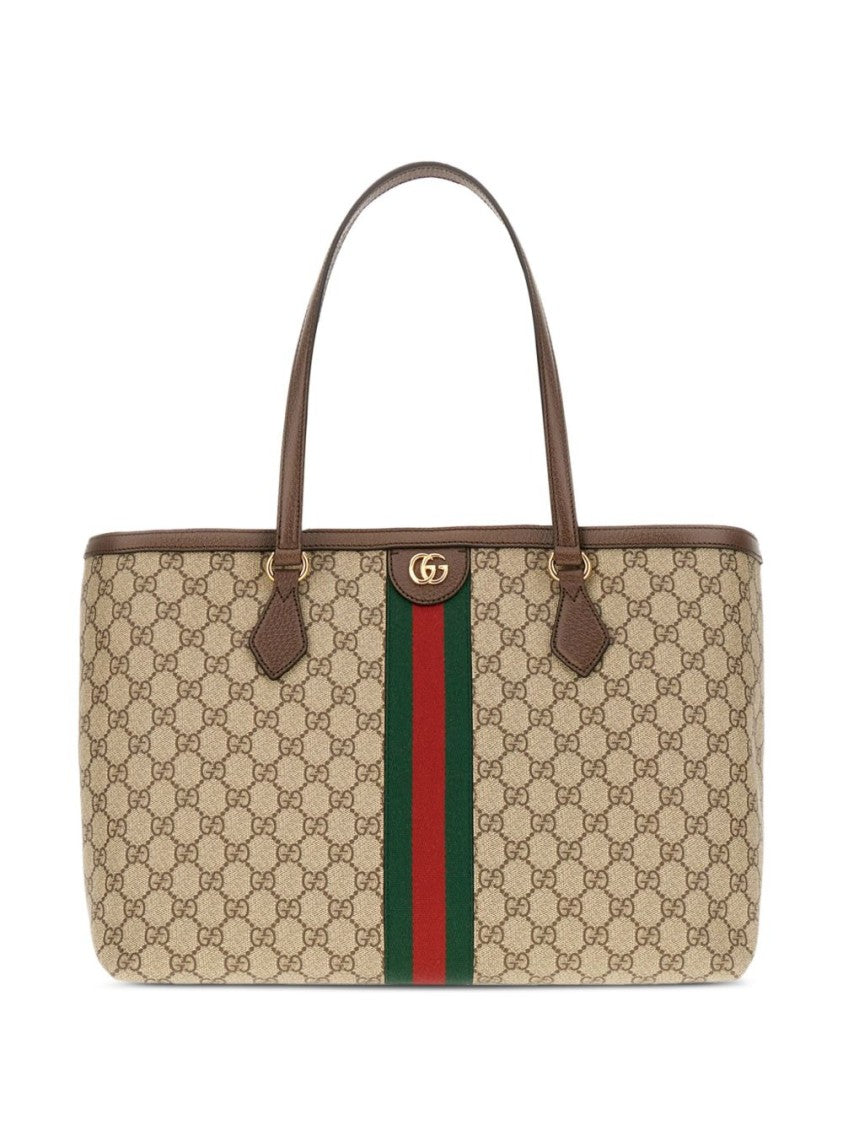 Gucci Beige Ophidia Large Supreme Web Tote Bag