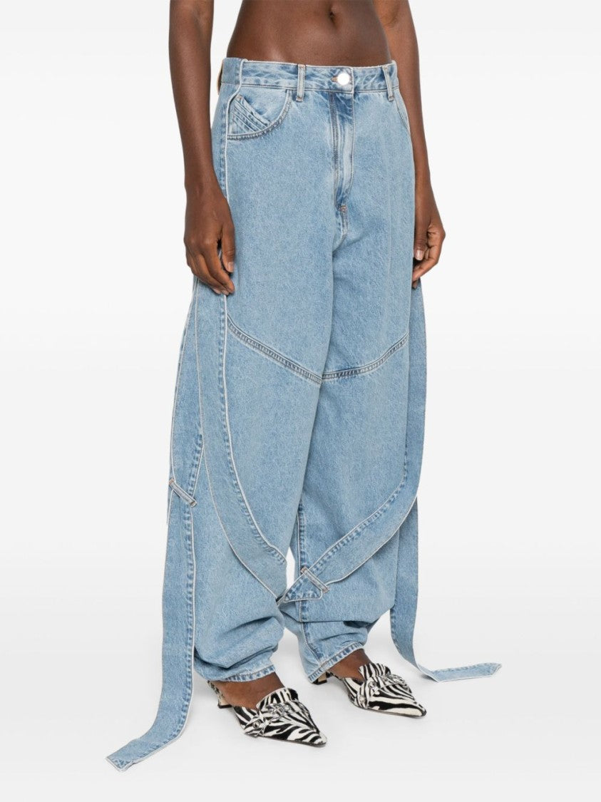 The Attico Balloon Fit Clear Blue Denim Jeans