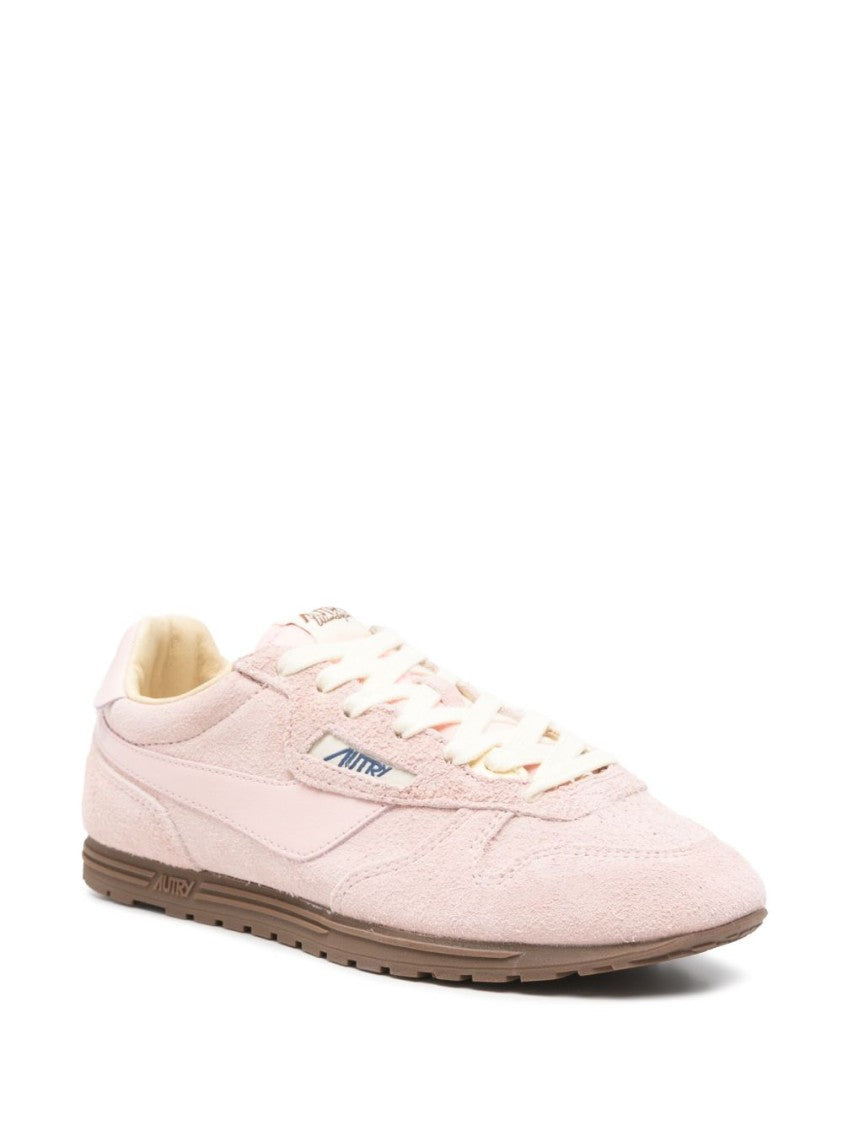 Autry Light Pink Appliqué Logo Rubber Sneakers