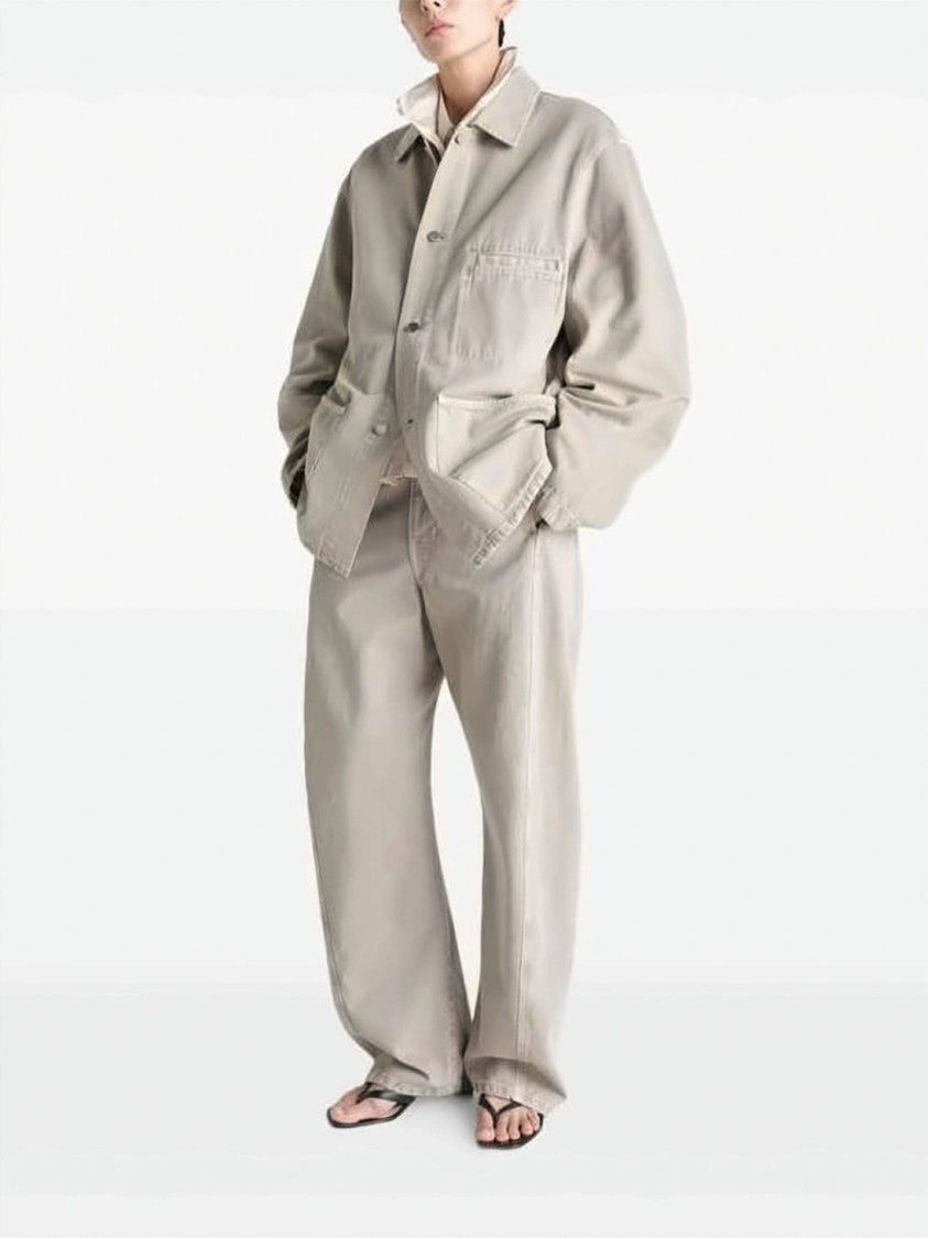 Lemaire Beige Washed Cotton Patch Pocket Jacket
