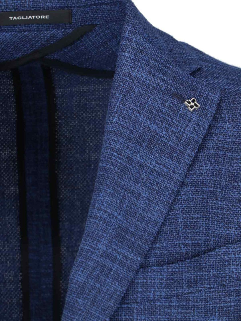 Tagliatore Single-Breasted Blazer – Blue Mélange