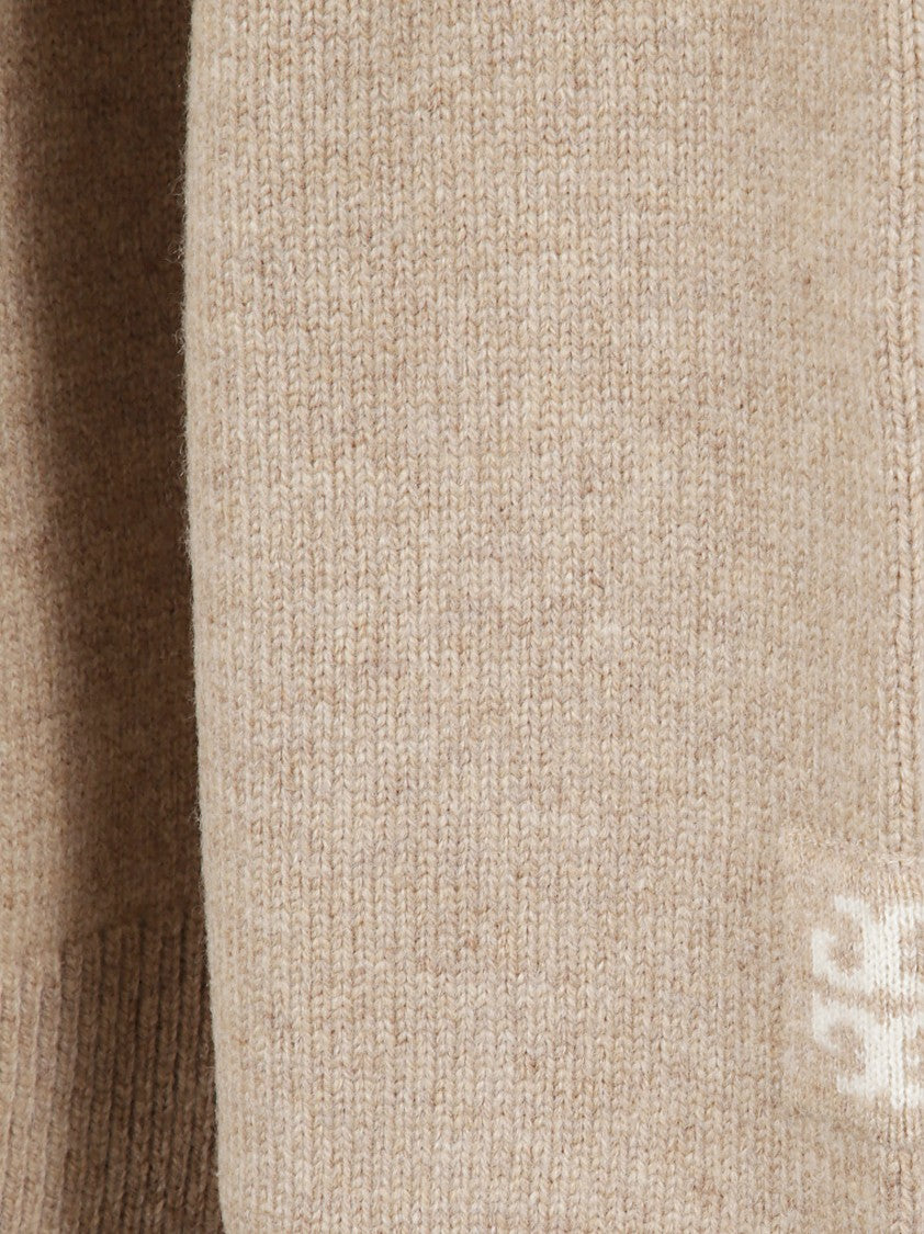 Tory Burch Relaxed Fit Wool Sweater With Button Closure