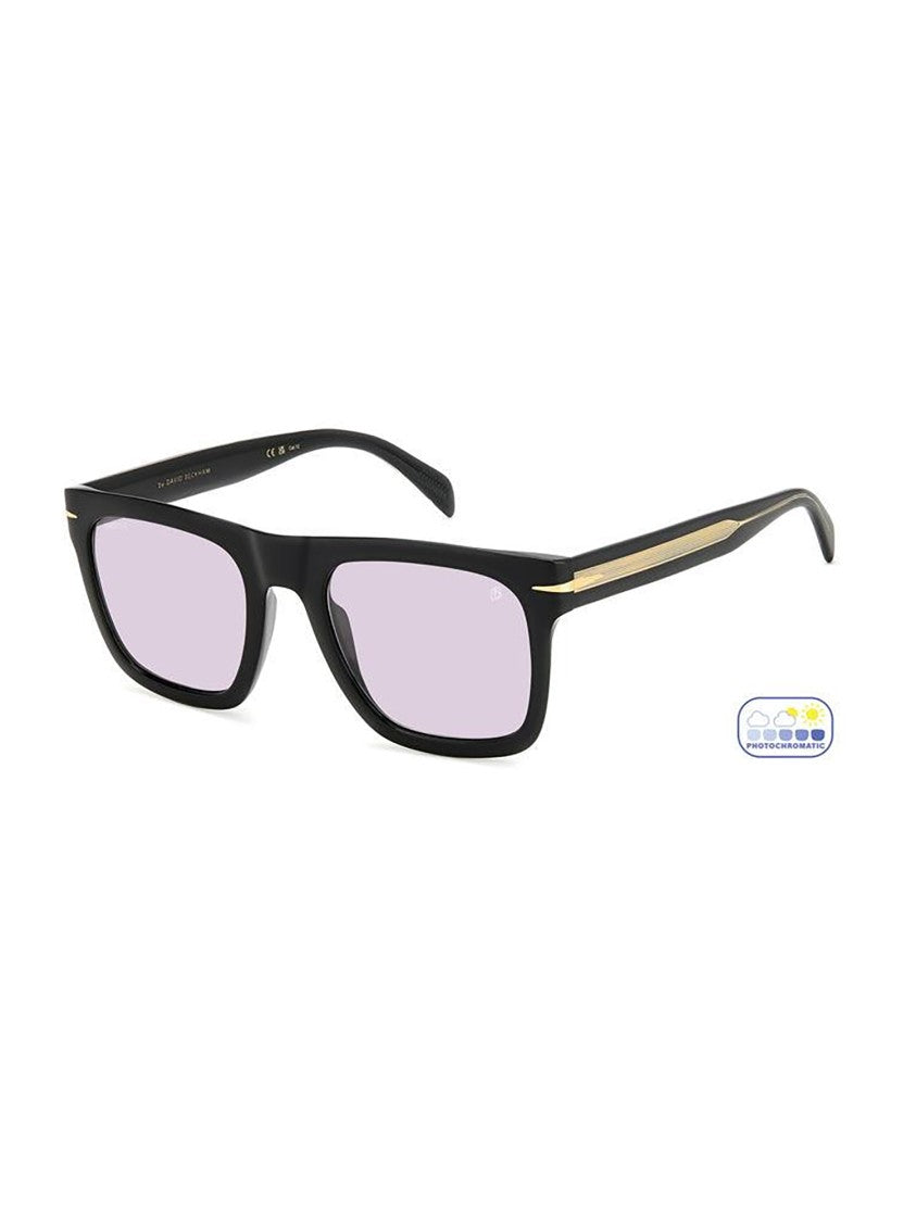 David Beckham Square Frame Sunglasses With Gold Accents