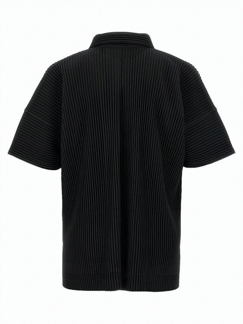 Homme Plissé Issey Miyake Pleated Short-Sleeve Shirt With Button-Down Closure