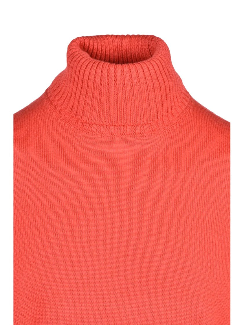 Drumohr Red Extrafine Merino Wool Turtleneck Sweater