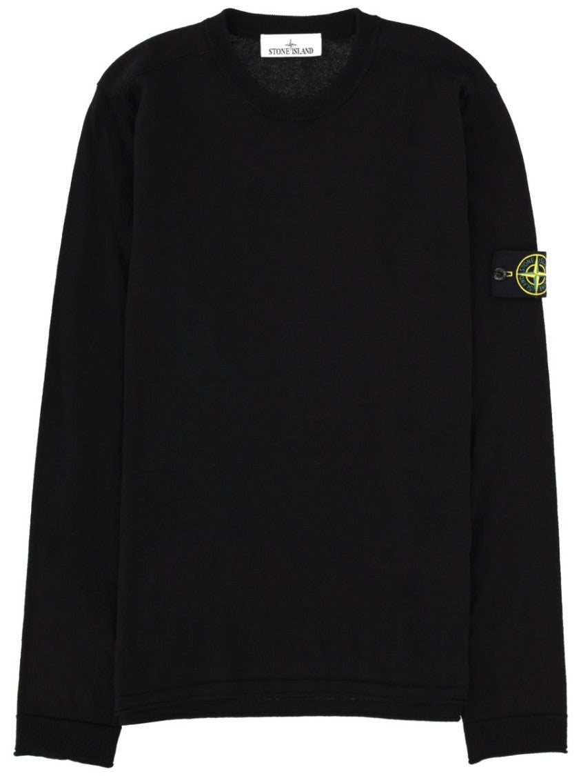 Stone Island Regular Fit Cotton Sweater With Patch Logo Detail