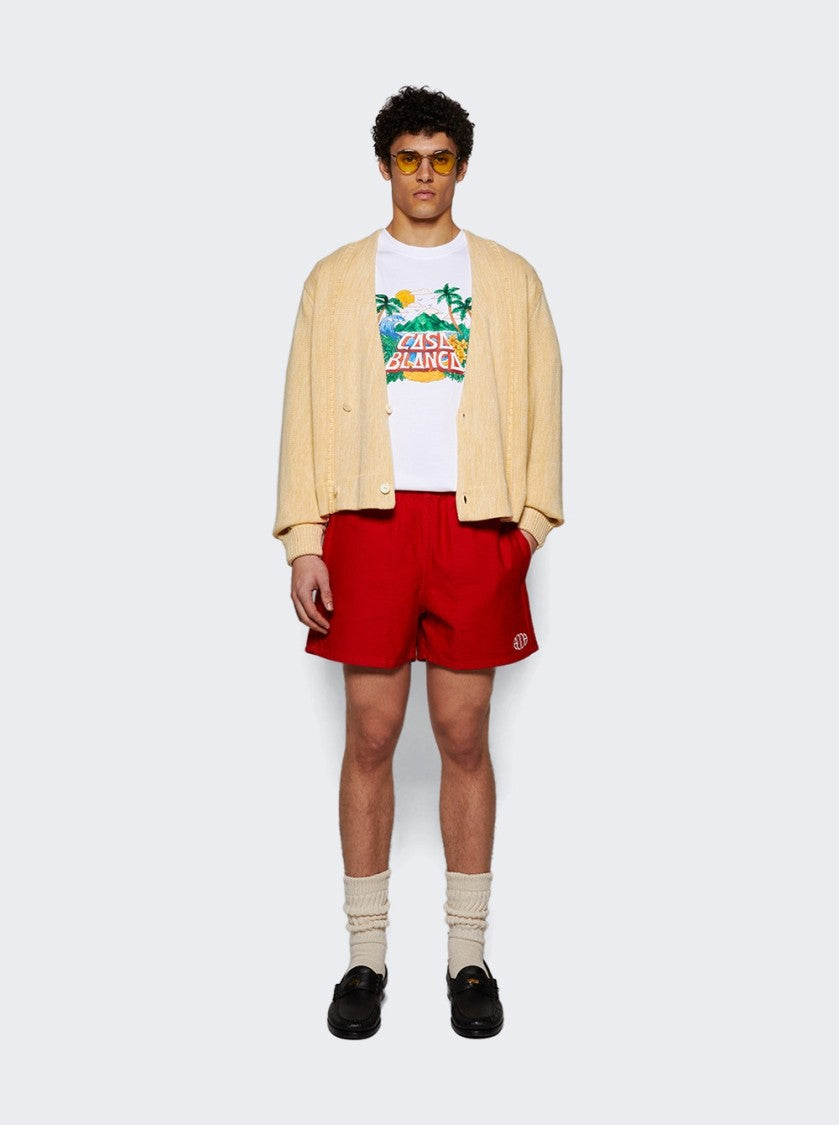 Bode Spring Twill Field Shorts Red