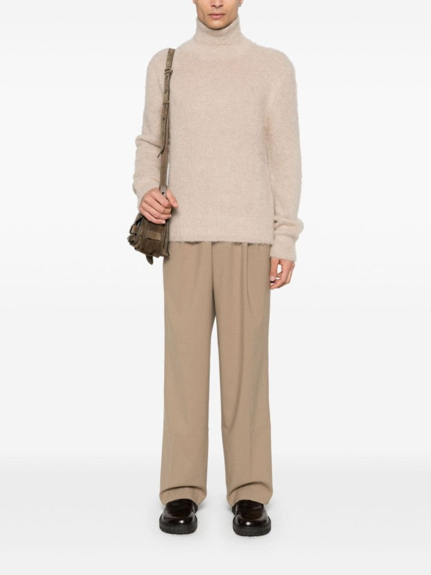 Ami Paris Brushed Effect Roll Neck Sweater