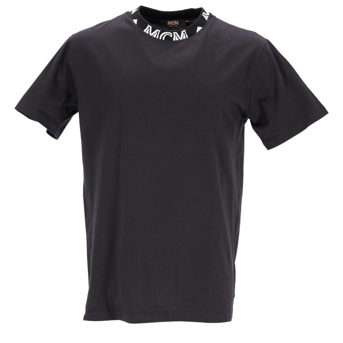 Mcm Logo Collar T-Shirt With Distinctive Branding