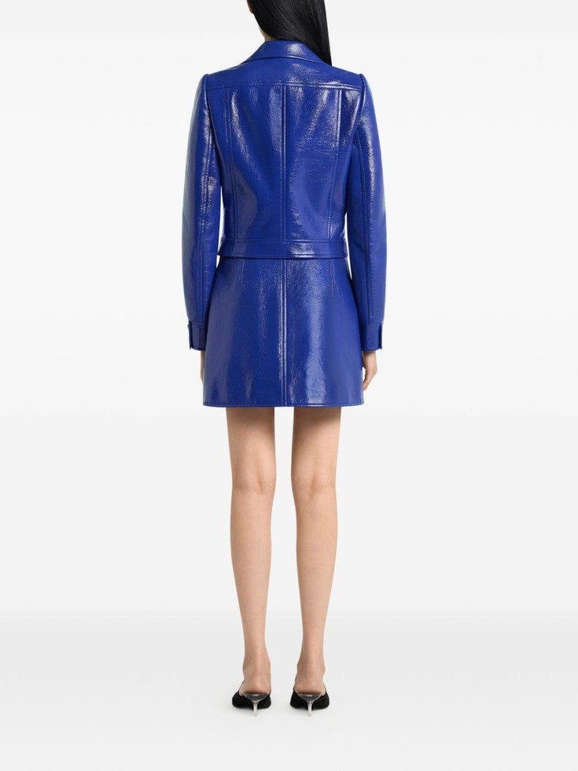 Courrèges Glossy Blue Patent Mini Skirt