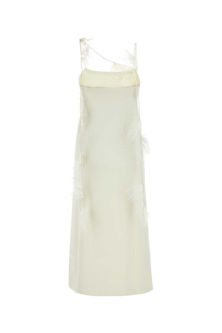 Jil Sander Ivory Viscose Blend Dress